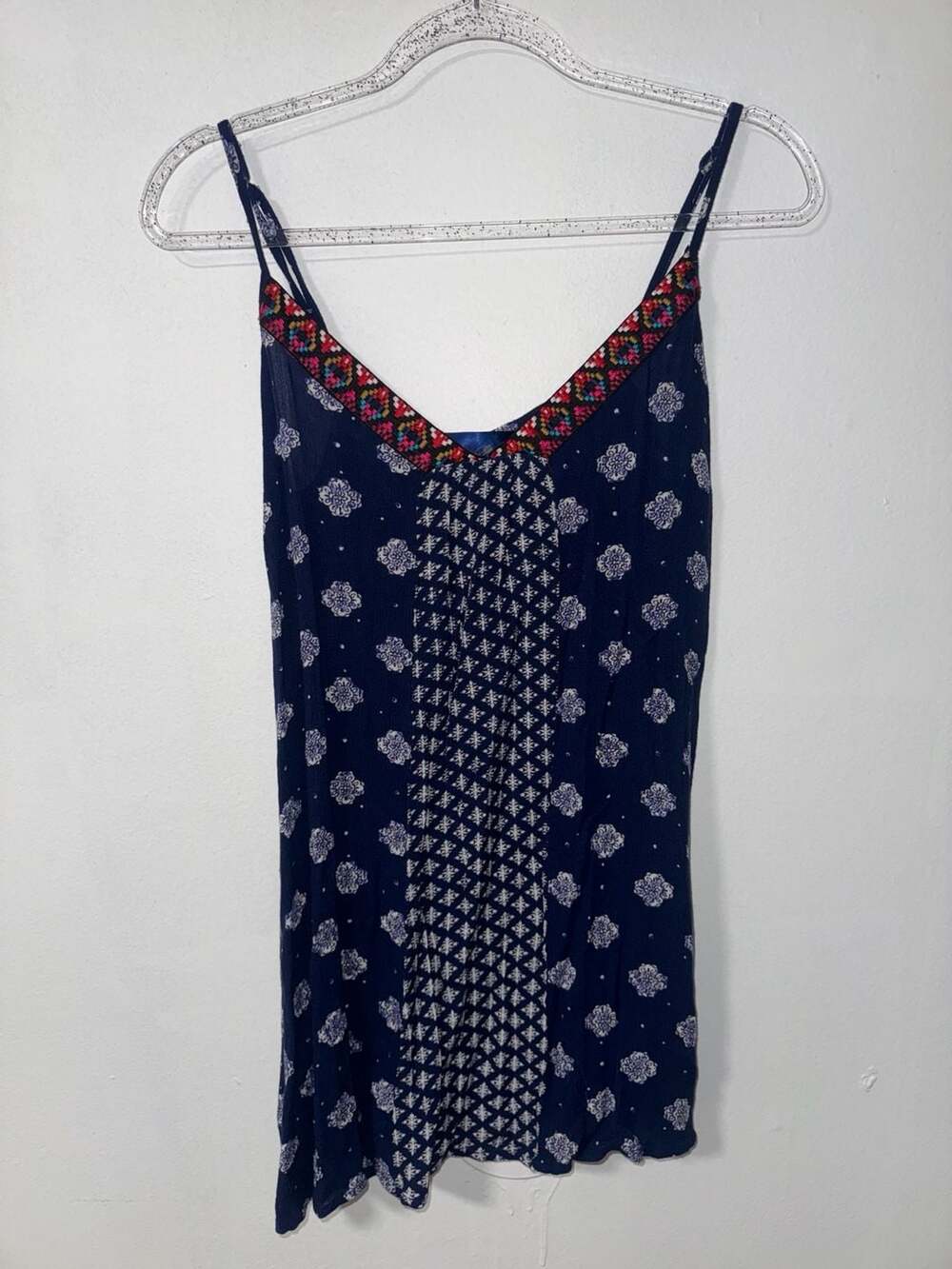 Blue Rain Blue Printed Camisole Spaghetti Strap Top Size S